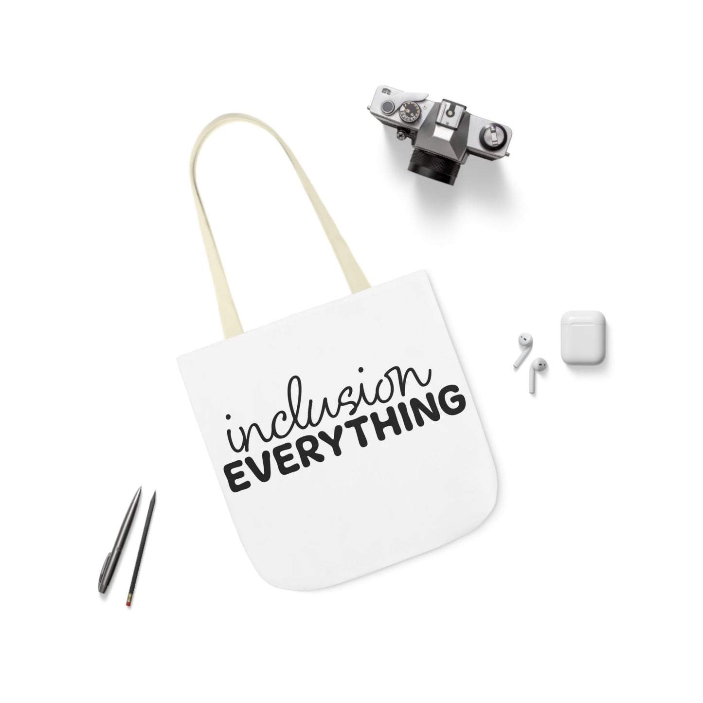 Inclusion Everything Canvas Tote Bag with Colorful Straps
