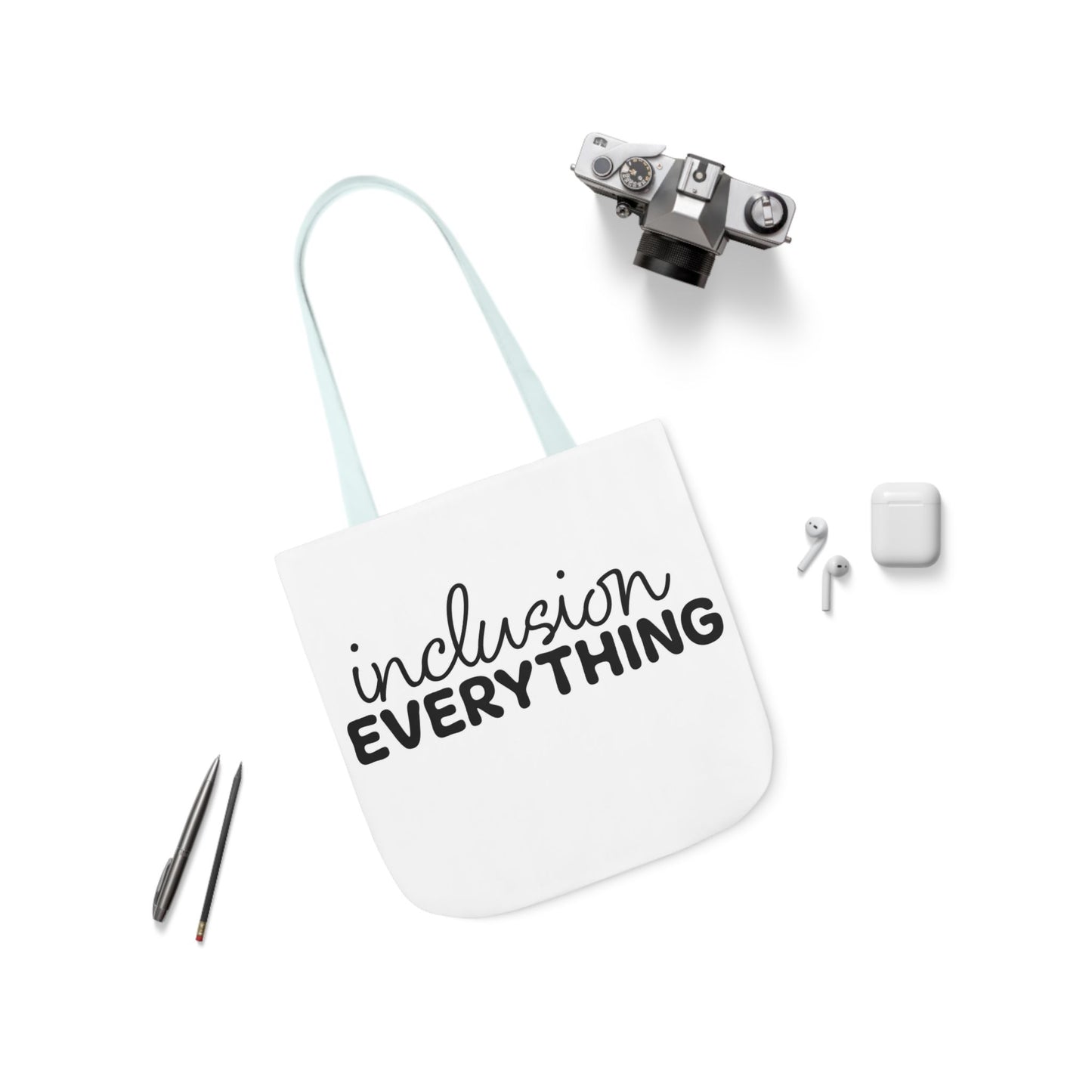 Inclusion Everything Canvas Tote Bag with Colorful Straps